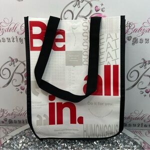 lululemon athletica White Tote with Red Graphic and Black Handles